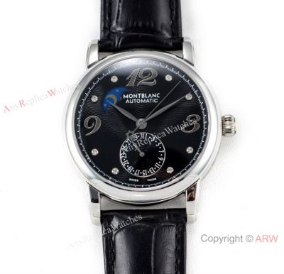 Mont blanc Knock off Star Legacy Moon phase Black Dial Watch Swiss Clone 1:1